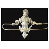 Antique Figural Brass Town Bar with Maiden