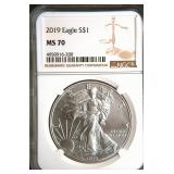 2019 American Silver Eagle NGC MS70