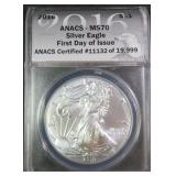2016 American Silver Eagle, ANACS MS70 FDOI