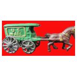 Cast-Iron U.S. Mail Horse Drawn Carriage
