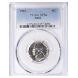 1967 Jefferson Nickel SMS PCGS SP-66