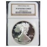 1990-S PROOF American Silver Eagle, NGC PF69UCAM