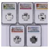 FIVE (5) SILVER: 2017-S ATB Quarter Set of 5