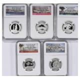 (5) SILVER: 2013-S ATB SET NGC Proof-70UC 5 Coins