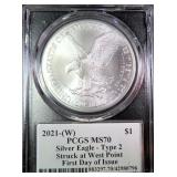 2021-W American Silver Eagle, PCGS MS70