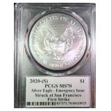 2020-S American Silver Eagle, PCGS MS70