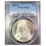 1884-O Silver Morgan Dollar, NGC MS63