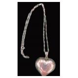12 Grams Sterling Silver Puffed Heart with Chain