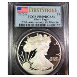 2012-S PROOF American Silver Eagle, PCGS PR69DCAM