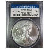 2012-W American Silver Eagle, PCGS MS70