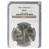 SILVER 1986-P Statue of Liberty Dollar NGC MS-69