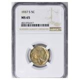 1937-S Buffalo Nickel NGC MS-65