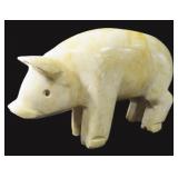 Hand Carved Stone Pig (from the IMA HOGG ESTATE)