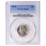 1938 Jefferson Nickel PCGS MS-65