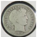 1912-D Silver Barber Dime