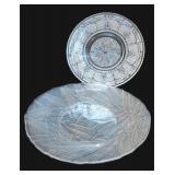 Two Large Glass Serving Platters