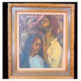 32"x28" Oil on Board Mary & Joseph