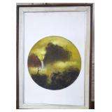 28"x40" Oil on Canvas Circular Landscape Chinese
