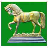 Brass & Cast Iron Horse Shoe Door Stop, 10"x10"