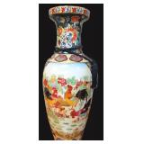 24" Rooster Oriental Vase