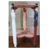 26"x16" Two Tiered Heart Shaped Accent Table, Folk