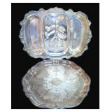 Silverplate Meat Tray and Footed