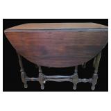 British Drop Leaf Gate Leg Table, Mahogany