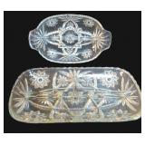 TWO (2) Glass Serving Pieces