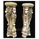 Vintage Plaster Pedstal Stands, Lionhead and Feet