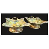 TWO (2) Satsuma Style Footed Bowls