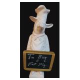 24" Plaster Pig Chef with Chalk Board