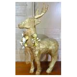 Vintage Paper Mache Gold Reindeer, 36"x20"