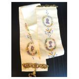 Antique Embroidered Bell Pull Tapestry NO BELL