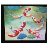 Koi Fish Painting on Canvas, 24"x20"