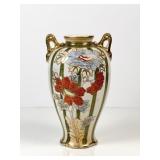Antique Nippon Vase with Hand Painted Coralene Flo