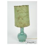 Small teal and gold lamp