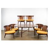 American Modern Low Card Set-Table and 6 Chairs