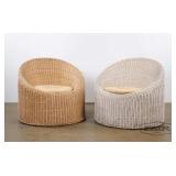 Pair of wicker pod chairs attrib. Isamu Kenmochi