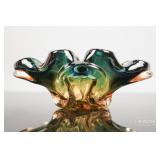 Multicolored Art Glass Dish