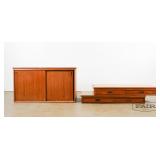 Teak wall unit cabinets