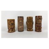 Lot of 4 vintage Tiki Mugs