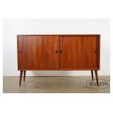 Teak cabinet/console with sliding doors