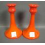 N'wood Coral # 719 Trumpet Candlesticks