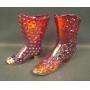 Two Fenton Red Iridised High Top Shoes