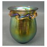 Robert Hansen Aqua Art Glass Vase