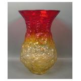 Vintage Imperial Amberina Poppy Show Flared Vase