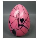 Fenton Pink Hanging Hearts Egg Paperweight
