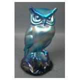 Fenton Favrene Horned Owl on Rock Figurine