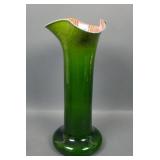Imperial Green Lead Luster Vase with Crizzled Top