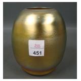 Signed Durand Egg Shape Gold Art Glass Vase
